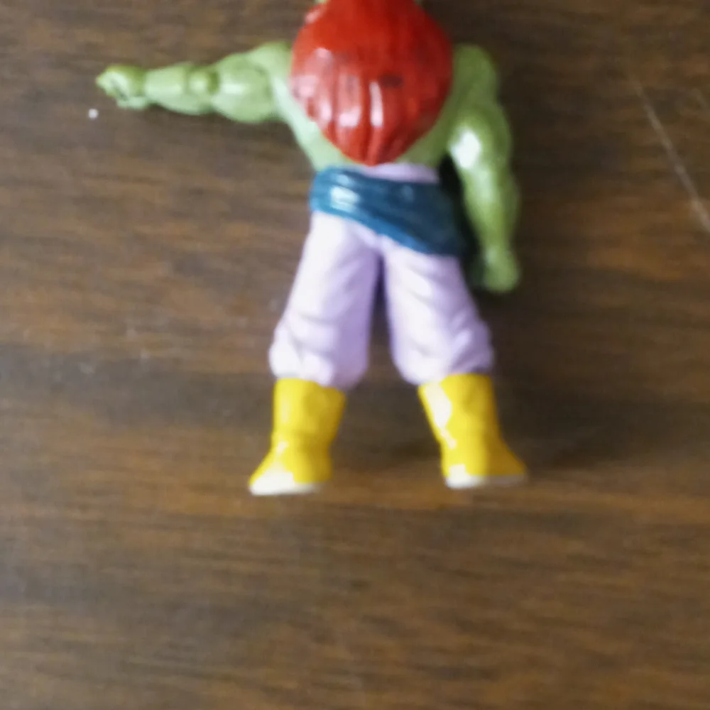 Dragon ball Z Green Elf Action Figure Toy with Red Hair and Yellow Boots